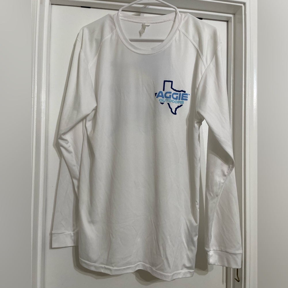 White Texas A&M Long Sleeve Fishing Shirt